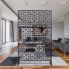 Outdoor & Indoor Privacy Screen Metal Privacy Screen Freestanding Decorative Privacy Screen Steel - Black - Image 8