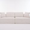 Compression Sofa: 4 Seater Combined Sofa, Crochet Yarn Fabric, Full Sponge Compression Sofa, Combined Sofa With 4 Pillows For Home Living / Home Furniture / Apartment - Beige - Image 11