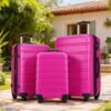 3 Piece Luggage Set Hardside Spinner Suitcase With Tsa Lock 20" 24" 28" Available - Pink - Image 10