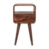 Mini Curve Open Bedside Table - Chestnut - Image 3