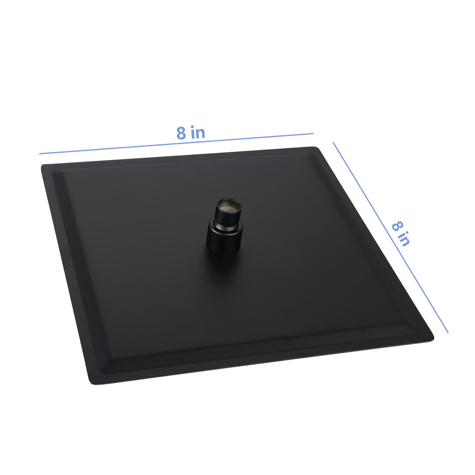 8" Square Rain Shower Head, Ceiling / Wall Mount Stainless Steel Bath Fixture - Matte Black - Image 3