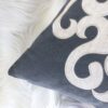 Dora - Vintage Vine Pillow Cover With Matching Back - Grey - Image 8