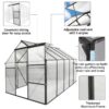 6X10 Ft Polycarbonate Greenhouse Raised Base And Anchor Aluminum Heavy Duty Walk-In Greenhouses For Outdoor Backyard In All Season - Black - Image 9