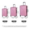 Stylish 3 Piece Luggage Sets With Tsa Lock And Spinner Wheels - Pink - Image 3