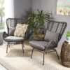 Outdoor Wicker Club Chairs With Cushions (Set of 2) - Gray - Image 5