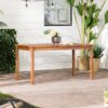 Contemporary Slat Top Outdoor Dining Table - Brown - Image 4