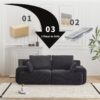 Compressed Sofa, 2 Seater Large Sectional Couches For Living Room - Black - Image 7