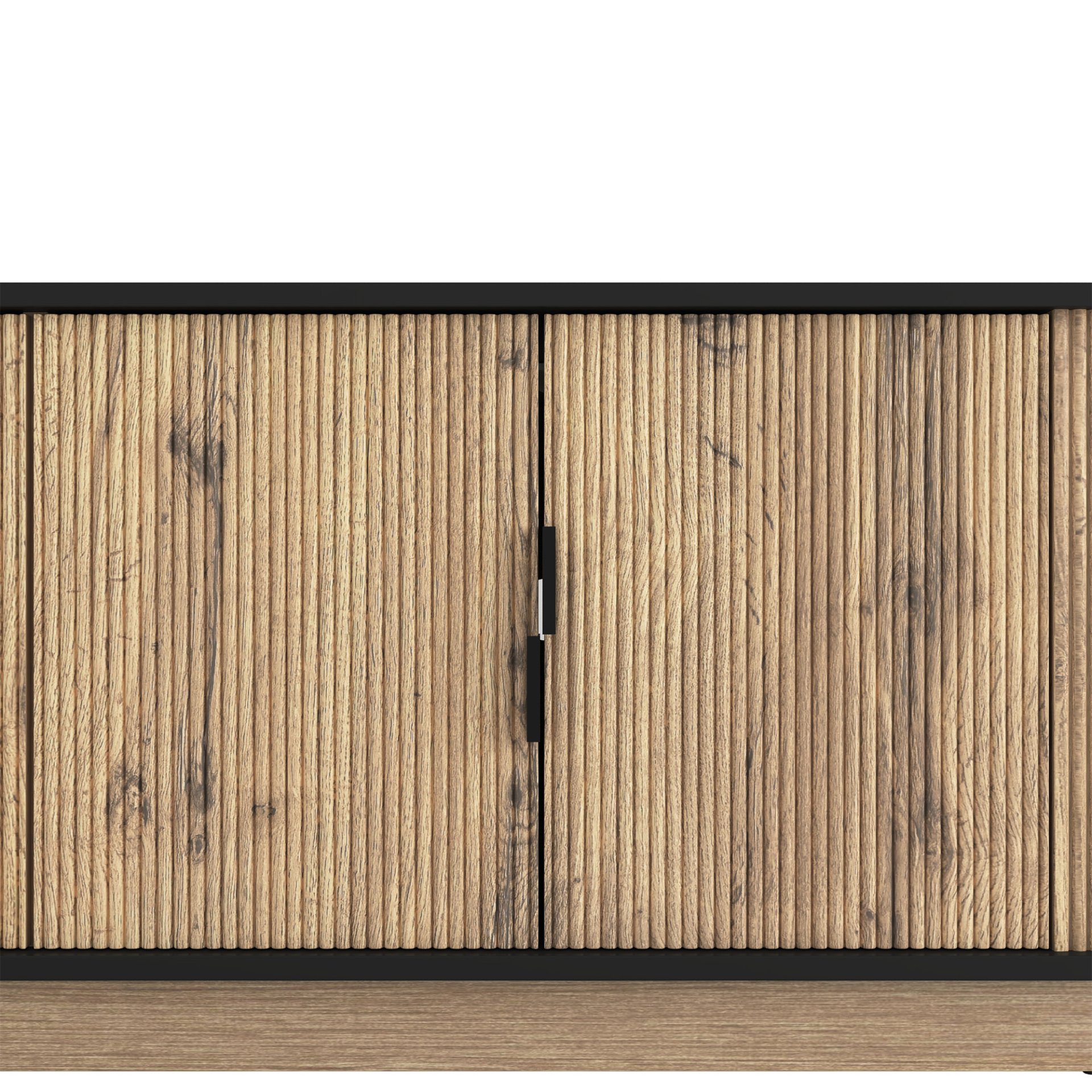 Grain 4 Door TV Cabinet, An Ideal Choice For TV And Item Storage In Modern Homes, A Perfect Blend Of Nordic And Modern Minimalist Styles - Black - Image 14