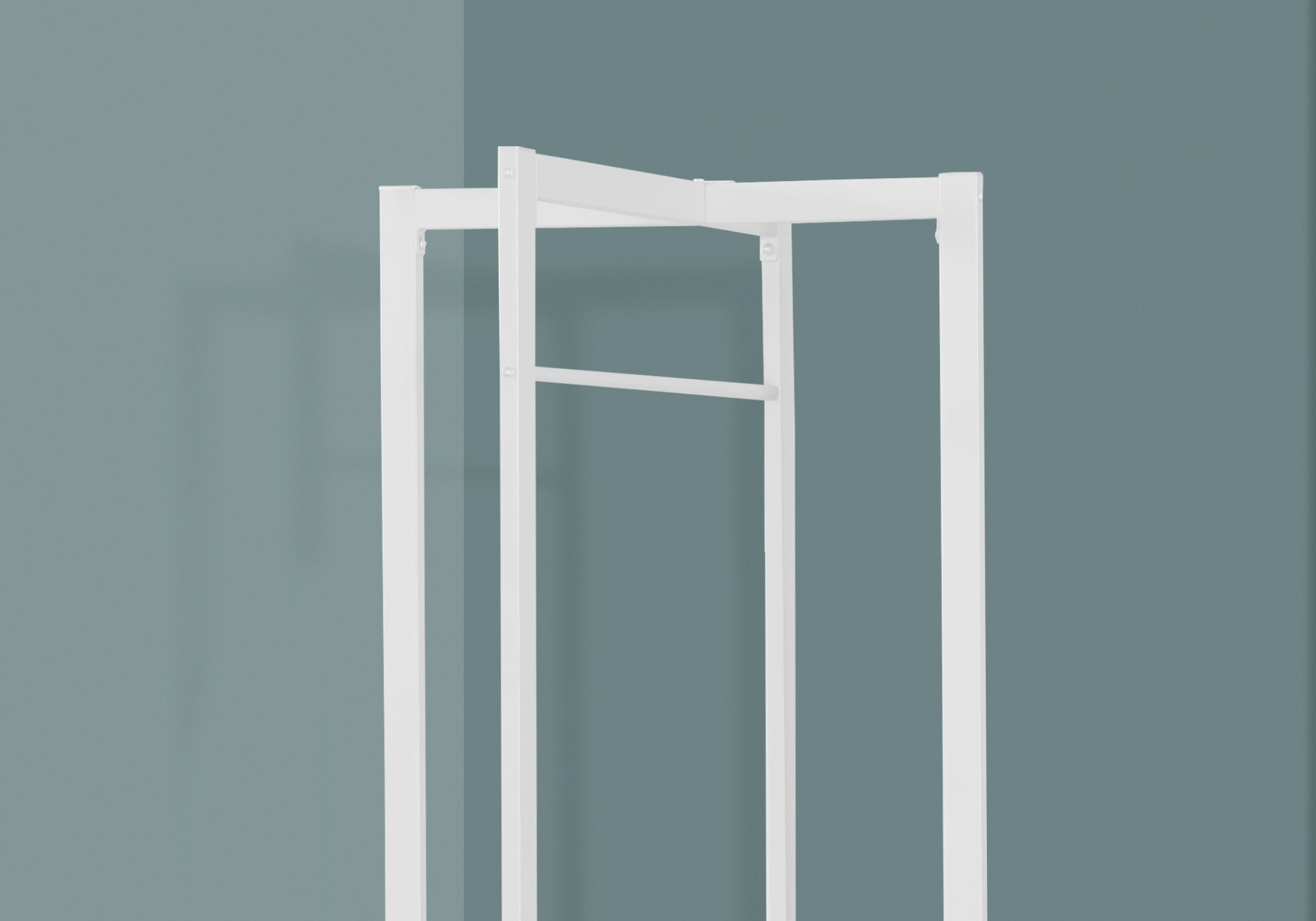 Coat Rack, Hall Tree, Free Standing, Hanging Bar, Entryway, For Contemporary & Modern - White - Image 4