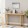 Console Table Stylish Rectangular Entryway Table Outdoor Console Table For Patio Sturdy Construction Hall Table - Natural - Image 5