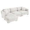 Modern Cloud Sectional Sofa L Shaped Luxury Couch Set With 2 Free Pillows 4 Seat With Oversized Chaise - Minsk Gray - Image 5