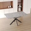 Modern Extendable Dining Table Set For 6 - 8 With Soft Padded Armless Chairs - Gray - Image 8