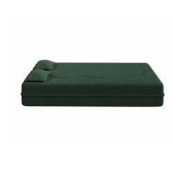 Modern Floor Sofa With 2 Pillows, Convertible Teddy Fabric Foam Filled Sleeper Sofa Bed, Full Size Folding Mattress For Living Room Guest Bed, Playroom, No Assembly Required - Green