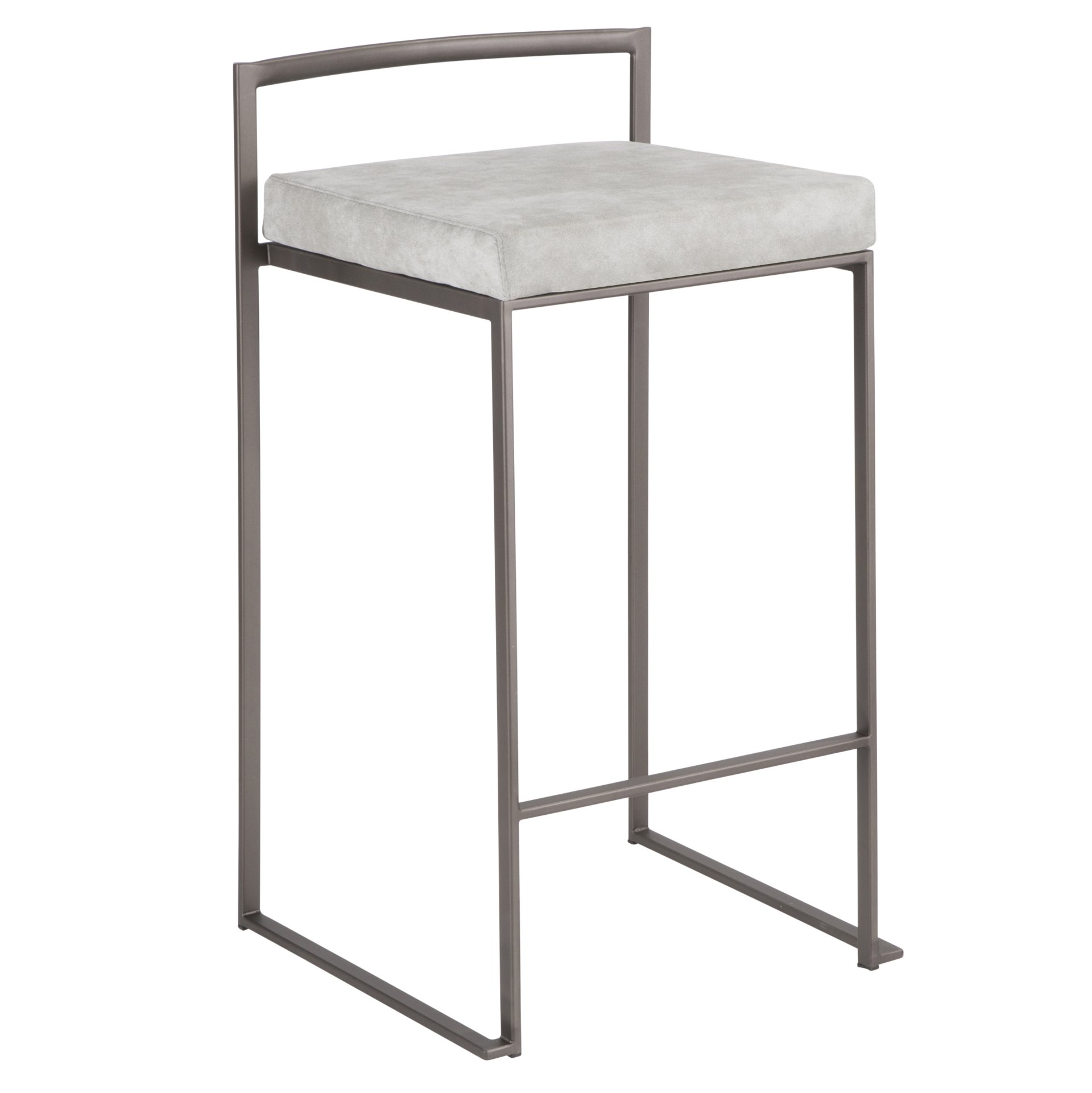 Fuji - Industrial Stackable Counter Stool (Set of 3) - Light Gray - Image 2