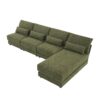 Oversized Deep Seat Sectional Sofa With Reversible Chaise, Loop Yarn Fabric 5 Seat Armless Indoor Furniture, Convertible L-Shaped Couch - Green - Image 5