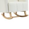 Accent Rocking Chair With Pillow, Spacious & Comfortable Seating For Living Room Or Bedroom - Cream White - Image 18