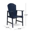 Outdoor Weather Resistant Acacia Wood Adirondack Dining Chairs Set (Set of 2) - Navy Blue - Image 3