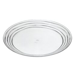Designer Swirl 12" Acrylic Dinner Plates (Set of 4) Crystal Clear Reusable Unbreakable Plates - Clear