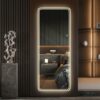 Frameless Full Length Floor Mirror With LED Light, Dimming & 3 Color Modes Mirror - Silver - Image 2