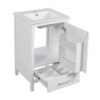 20" Bathroom Vanity With Sink, Soft Close Drawers, Door Organizer, Divider Drawer, Adjustable Foot Pads - White - Image 14