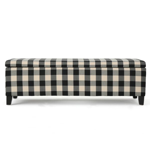 Contemporary Storage Ottoman With Seating And Storage - Black