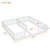 Double Twin Floor Bed With Fence, Guardrails, Without Door - White - Image 14