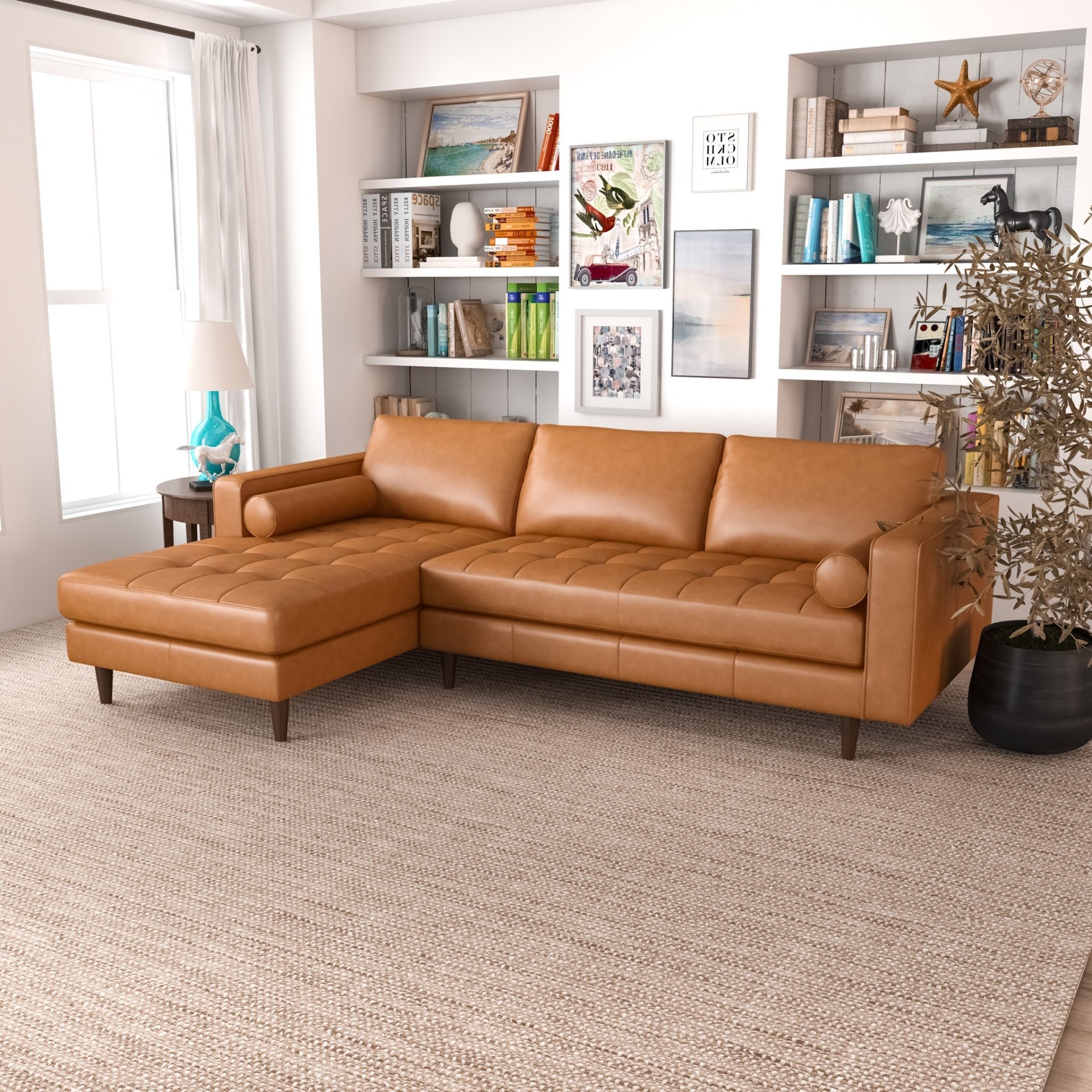 Anthony - Corner Sectional Sofa Left Facing - Orange - Image 7