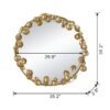 Round Metal Wall Mirror With en Leaf Accents, Modern Decor Mirror For Living Room Entryway Hallway - Gold - Image 7