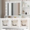 Vanity Desk With Mirror & Light, Large Drawer Three Level Storage Dresser, 3 Lighting Modes Adjustable Brightness, Bedroom Dressing Table (With Stool) - White - Image 5
