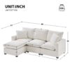 Modern Modular Sofa, 4 Seat Chenille Sectional Couch Set With 2 Pillows Included, Freely Combinable Indoor Funiture - White - Image 22