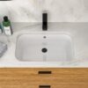 Undermount Bathroom Sink 22" X 15.25" With Overflow Sleek, High Temperature Fired, Stain Resistant, Smooth Polished Surface - White - Image 2