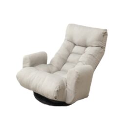 Modern With Metal Frame Swivel Game Lounge Chair With Adjustable Headrest And Waist Support, 360 Degree Rotatable Leisure Chair For Living Room - Gray