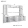 Minimalist - Entertainment Wall Unit Set With Bridge For TVs Up To 75", Ample Storage Space TV Stand With Adjustable Shelves - White - Image 3