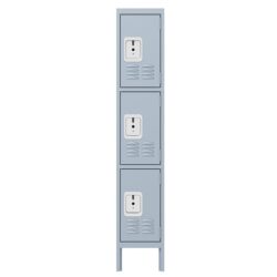 Lockers For Employees With 3 Door Storage Locker Durable For Gym, School, Office - Gray