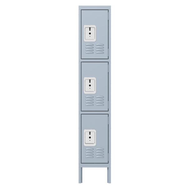 Lockers For Employees With 3 Door Storage Locker Durable For Gym, School, Office - Gray