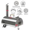 Silver Pizza Oven Outdoor 12" Semi-Automatic Rotatable Pizza Ovens Portable Stainless Steel Wood Fired Pizza Oven Pizza Maker With Built-In Thermometer Pizza Cutter Carry Bag - Silver - Image 12