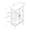 Curio Cabinet Lighted Curio Diapaly Cabinet With Adjustable Shelves And Mirrored Back Panel, Tempered Glass Doors (3 Tier), (E26 Light Bulb Not Included) - Oak - Image 3
