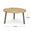 Round Coffee Table With Tray Edge Design - Natural / Black - Image 3