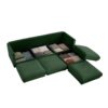 Elegant Chenille Sofa With Storage Seat And Ottoman L Shaped 3 Seater - Green - Image 21