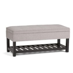 Cosmopolitan - Storage Ottoman Bench With Open Bottom - Cloud Gray