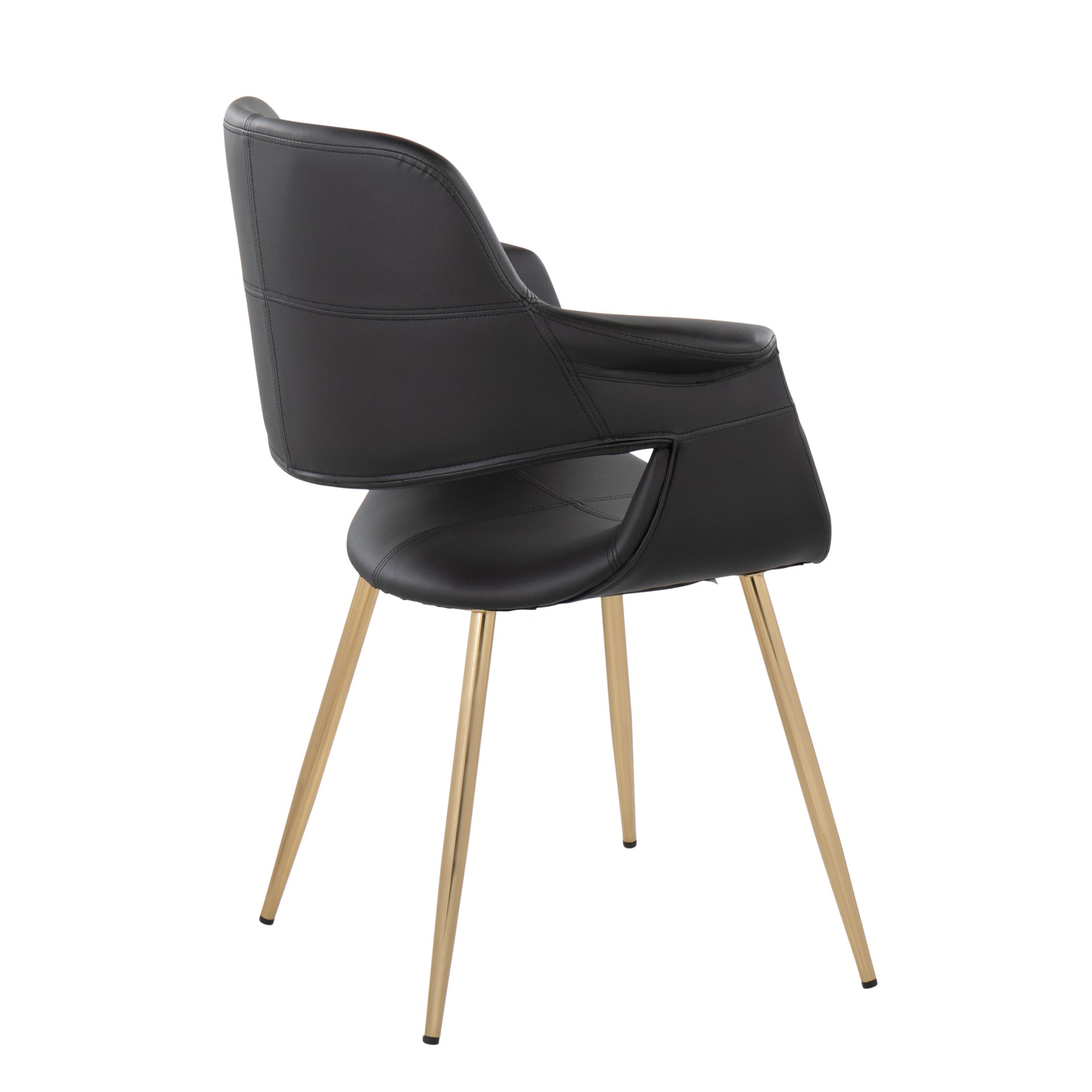 Vintage Flair - Glam / Art Deco Chair (Set of 2) - Gold / Black - Image 4