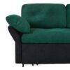 Modern Convertible Sleeper Sofa Bed With Pull Out Queen Design, Side Storage & Thick Cushions Chenille Loveseat For Living Room Or Bedroom 3 In 1 Function - Green - Image 16
