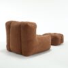 Modern Indoor Fluffy Bean Bag Chair With Memory Foam And Ottoman Super Soft Velvet - Brown - Image 20