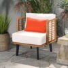 Outdoor Wicker Club Chair With Water Resistant Cushion - Brown - Image 9