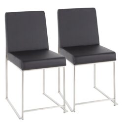 Fuji - Contemporary, High Back Dining Chair (Set of 2) - Black
