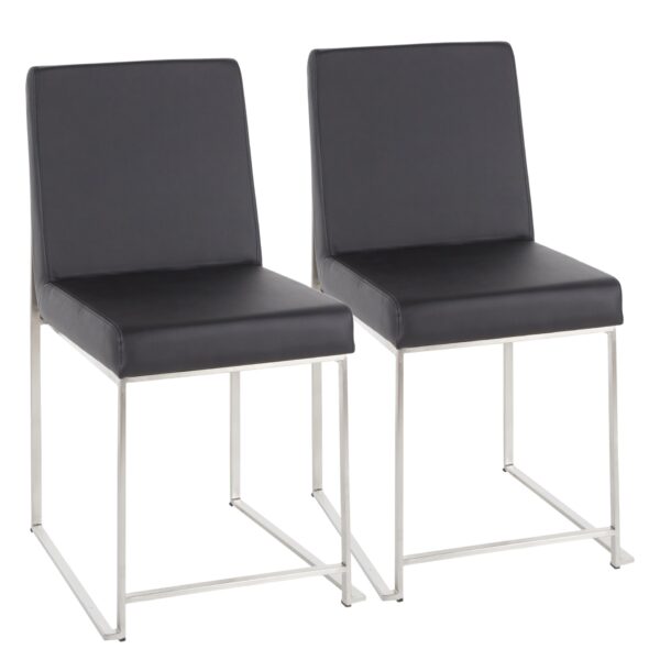 Fuji - Contemporary, High Back Dining Chair (Set of 2) - Black