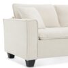 Modern Convertible Sectional L Shaped Reversible Couch Set With Free Pillows 4 Seat Suede Sleeper Sofa With Ottoman - Beige - Image 13