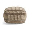 Rustic Wool And Cotton Large Pouf, Handcrafted Tufted Design - Brown / Beige - Image 6