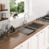 Undermount Double Bowl Kitchen Sink 16 Gauge With 9" Deep Basin - Brushed Nickel - Image 5