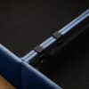 Modular Sectional Sofa With Cylindrical Backrest And Armrests Storage Deep Comfortable Seating Chenille 4 Seat L Shaped Sofa - Blue - Image 17